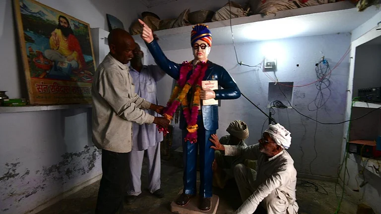 Statue of Babasaheb Ambedkar which is brought out only on Ambedkar Jayanti and Ravidas Jayanti. - Representative Image